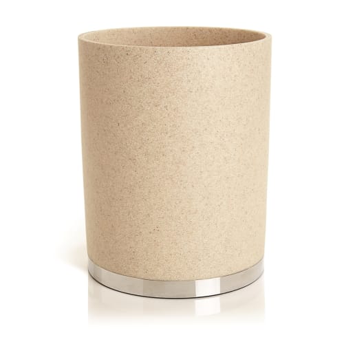 Alistaire Collection, Sandstone Resin 8 Quart Wastebasket, Sand